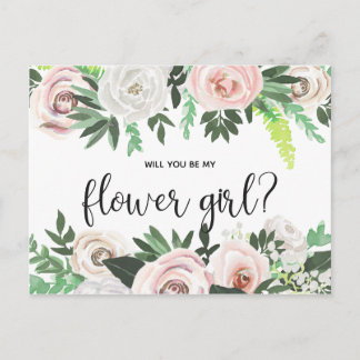 Aquarelle Floral Serez-Vous Ma Carte Fille Fleur