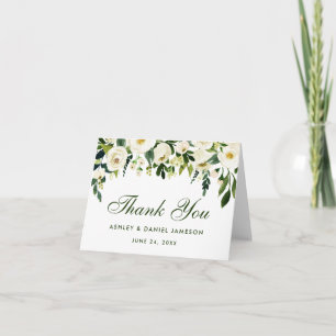 Aquarelle Floral Vert Mariage Merci GS Note