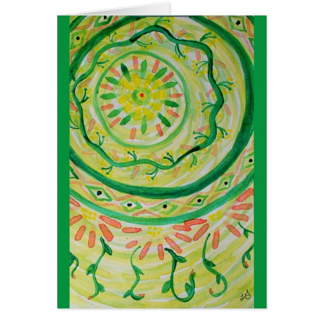 Aquarelle florale abstraite de mandala (Devant)