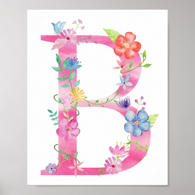 Aquarelle Florale B Poster (Devant)