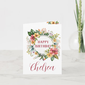 Aquarelle Florale Carte Anniversaire Pour Elle