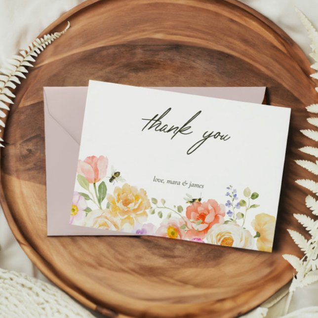 Aquarelle florale de maman à abeille Carte de reme (Créateur téléchargé)