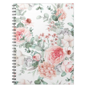 Aquarelle florale délicate Carnet photo spirale.