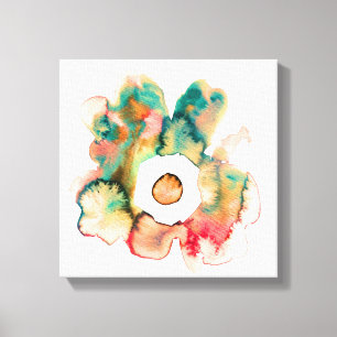 Aquarelle florale dessinée à la main toile d'art a