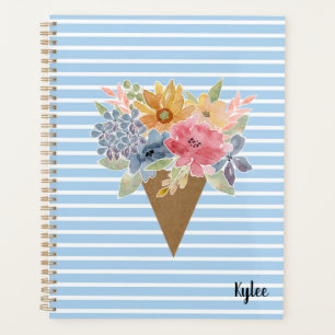 Aquarelle florale et en bande