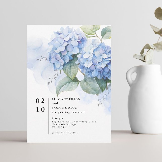 Aquarelle florale Hydrangea Faire-part de mariage (Créateur téléchargé)