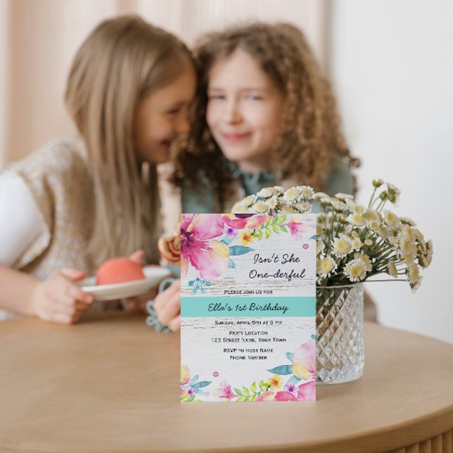 Aquarelle Florale Invitation d'anniversaire (Créateur téléchargé)