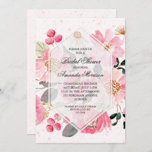 Aquarelle Florale Invitations de douche nuptiale