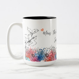 Aquarelle florale Mug pour maman avec citation