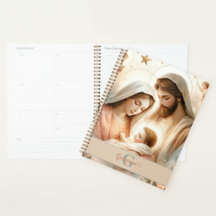 Aquarelle florale personnalisée Bébé Jésus Nativit