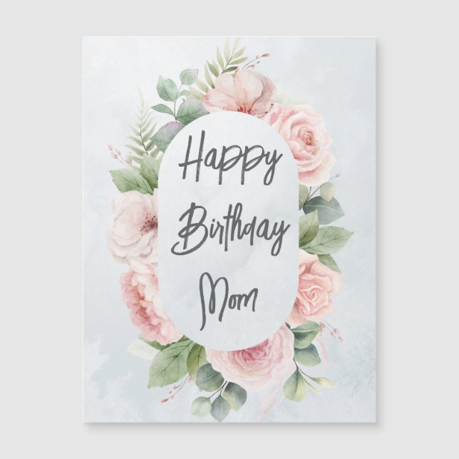Aquarelle Florale Personnalisée Carte mère d'anniv (Devant)