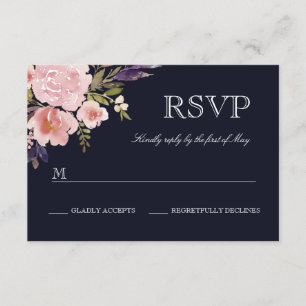 Aquarelle florale pivoines Marine rose RSVP