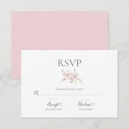Aquarelle florale Script Pastel Mariage rose RSVP