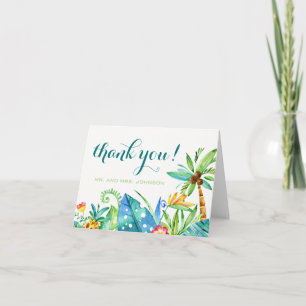 Aquarelle florale tropicale Merci note