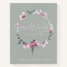 Aquarelle florale vert Sage Journal de pleine cons