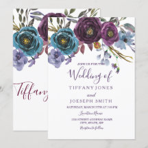 Aquarelle florale violet Élégant Invitation de mar