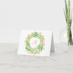 Aquarelle Florale Wreath Monogramme