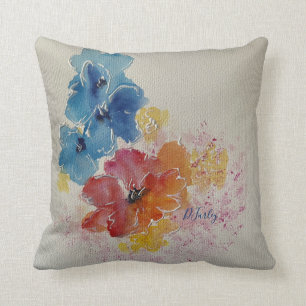 Aquarelle Florales Lève Oreiller