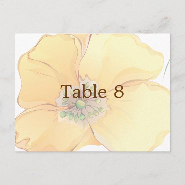 Aquarelle Florals Mariage Place Taille de la carte (Devant)