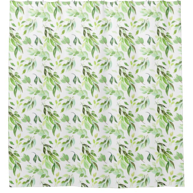 Aquarelle Foliage Motif rideau de douche (Devant)