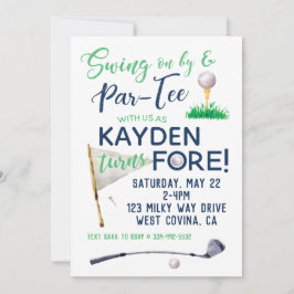 Aquarelle FORE Golf Invitation d'anniversaire