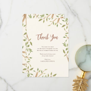 Aquarelle Forêt Baby shower vert Merci