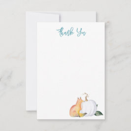 Aquarelle Fox et Carte de remerciements Citrouille