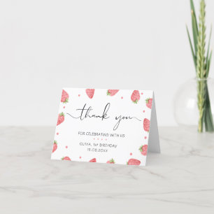 Aquarelle fraise Berry Carte de remerciements sucr