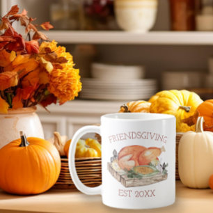 Aquarelle Friendsgiving Turkey Mug