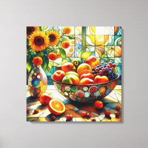 Aquarelle Fruits et Fleurs Toile Art