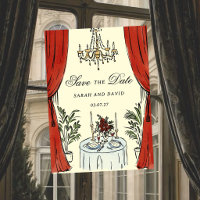 Aquarelle Glamour Fantaisiste Invitation "Save the