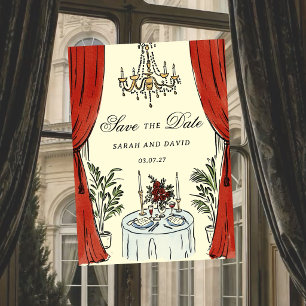 Aquarelle Glamour Fantaisiste Invitation "Save the