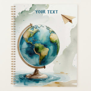 Aquarelle Globe Art - Où que vous alliez