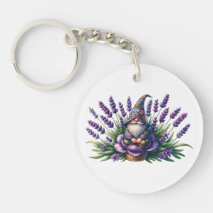 Aquarelle Gnome & Fleurs pourpres