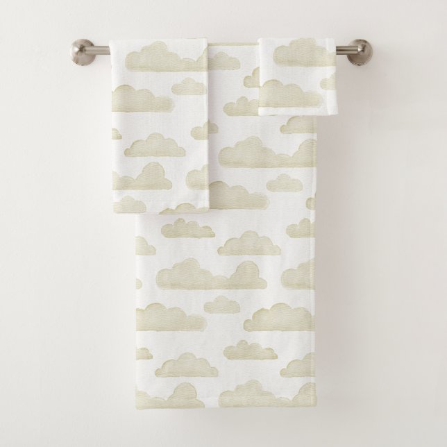 Aquarelle Gold Dreamtime Nuages Serviette (En situation)