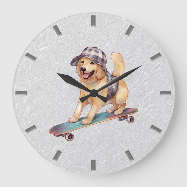 Aquarelle Golden Retrier Horloge murale (Recto)