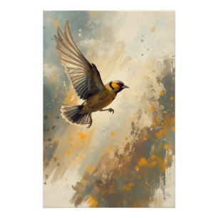 Aquarelle Goldfinch - Elegant Oiseau Poster Nature
