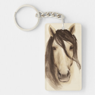 Aquarelle Grange Animaux Cheval