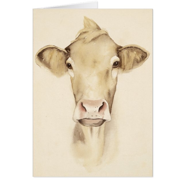 Aquarelle Grange Animaux | Vache (Devant)