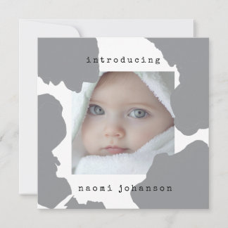 Aquarelle gris moderne Faire-part bébé