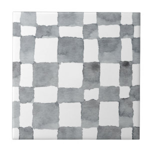 Aquarelle gris Vérifie Carreaux en céramique