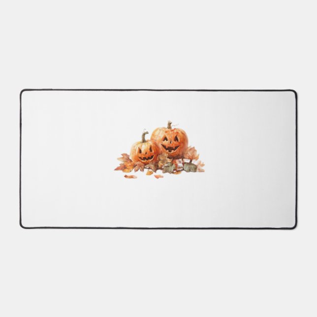 Aquarelle Halloween Citrouilles avec feuilles d'au (Recto)
