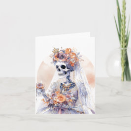 Aquarelle Halloween Squelette | Carte de correspon