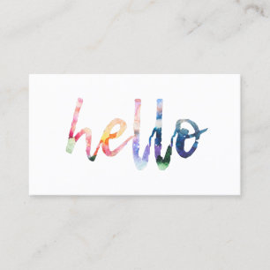 Aquarelle Hello Carte de visite