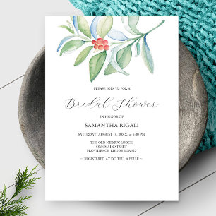 Aquarelle hiver nuptiale Invitations de douche
