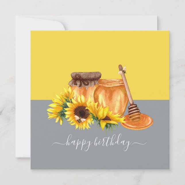 Aquarelle Honey Still Life Carte d'anniversaire (Devant)