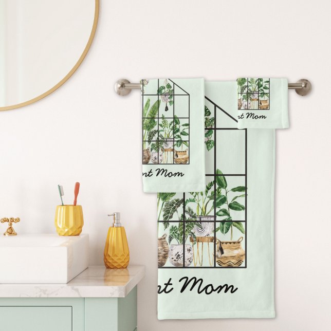 Aquarelle Houseplant Meilleur Plante Maman (In situ bathroom)