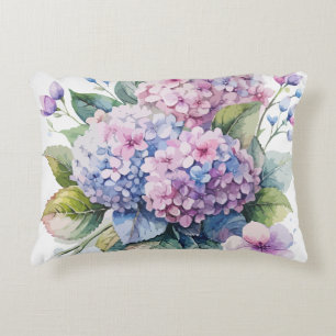 Aquarelle Hydrangea Bouquet Jeter Coussin Oreiller