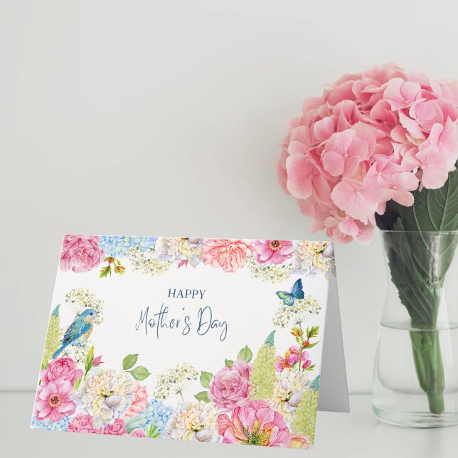 Aquarelle Hydrangeas Bonne carte de fête des mères (Créateur téléchargé)