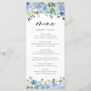 Aquarelle Hydrangeas Floral Wreath Menu II